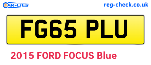 FG65PLU are the vehicle registration plates.