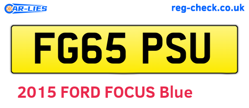 FG65PSU are the vehicle registration plates.