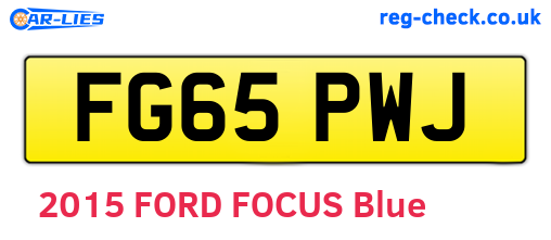 FG65PWJ are the vehicle registration plates.