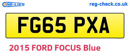 FG65PXA are the vehicle registration plates.