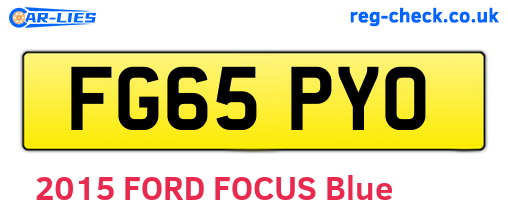 FG65PYO are the vehicle registration plates.