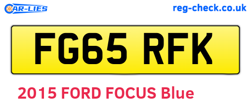 FG65RFK are the vehicle registration plates.