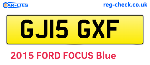 GJ15GXF are the vehicle registration plates.