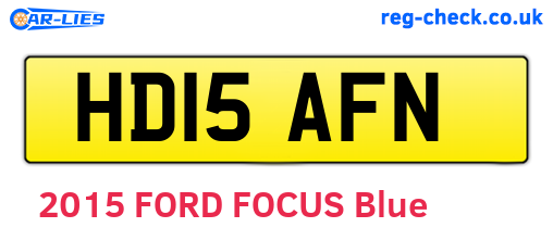HD15AFN are the vehicle registration plates.