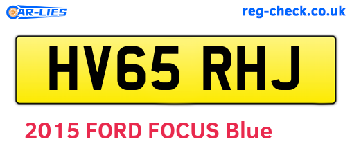 HV65RHJ are the vehicle registration plates.