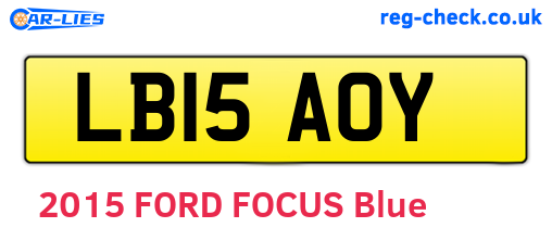 LB15AOY are the vehicle registration plates.