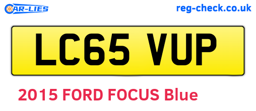 LC65VUP are the vehicle registration plates.