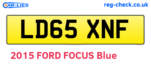 LD65XNF are the vehicle registration plates.