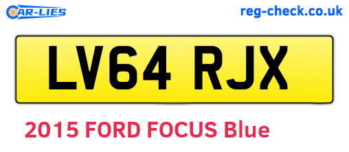 LV64RJX are the vehicle registration plates.
