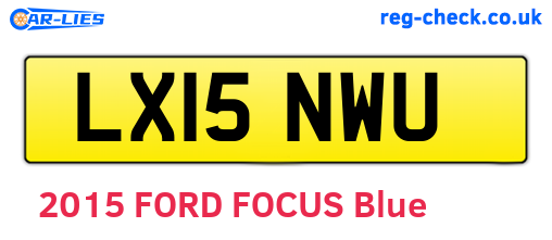 LX15NWU are the vehicle registration plates.