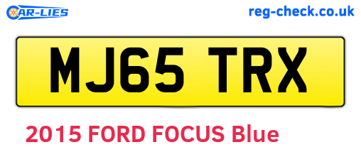MJ65TRX are the vehicle registration plates.