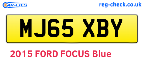 MJ65XBY are the vehicle registration plates.