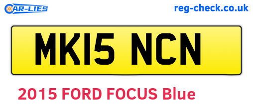 MK15NCN are the vehicle registration plates.