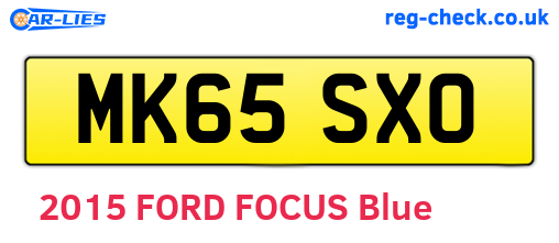 MK65SXO are the vehicle registration plates.