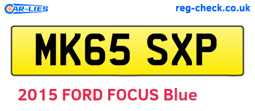 MK65SXP are the vehicle registration plates.