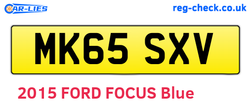 MK65SXV are the vehicle registration plates.