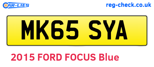 MK65SYA are the vehicle registration plates.