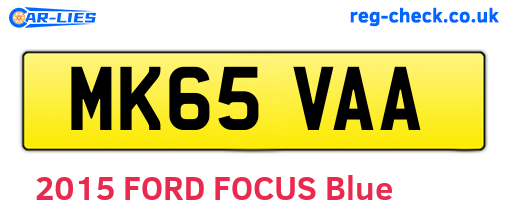 MK65VAA are the vehicle registration plates.