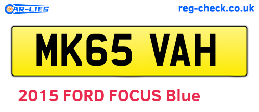 MK65VAH are the vehicle registration plates.