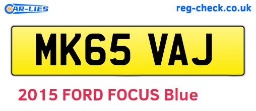 MK65VAJ are the vehicle registration plates.