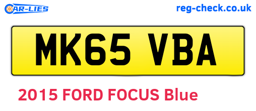 MK65VBA are the vehicle registration plates.