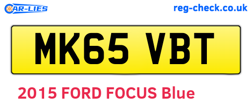 MK65VBT are the vehicle registration plates.