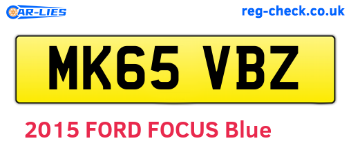 MK65VBZ are the vehicle registration plates.