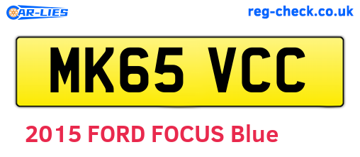 MK65VCC are the vehicle registration plates.