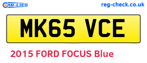 MK65VCE are the vehicle registration plates.