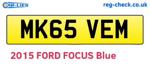 MK65VEM are the vehicle registration plates.