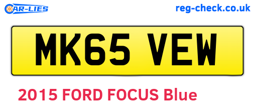 MK65VEW are the vehicle registration plates.