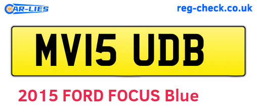 MV15UDB are the vehicle registration plates.