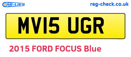 MV15UGR are the vehicle registration plates.
