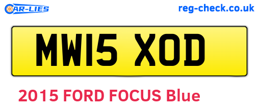 MW15XOD are the vehicle registration plates.