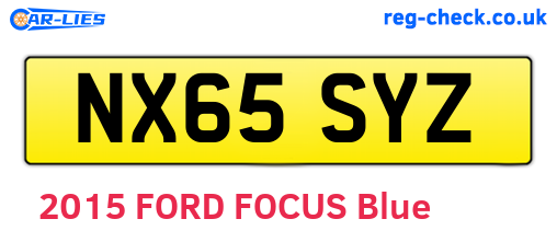 NX65SYZ are the vehicle registration plates.