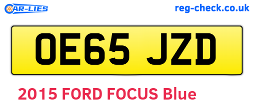 OE65JZD are the vehicle registration plates.