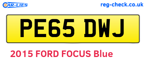 PE65DWJ are the vehicle registration plates.