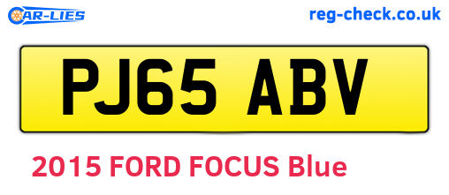 PJ65ABV are the vehicle registration plates.