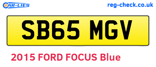 SB65MGV are the vehicle registration plates.
