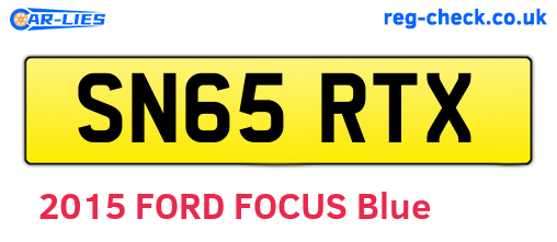 SN65RTX are the vehicle registration plates.