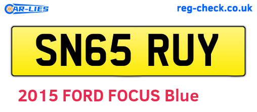 SN65RUY are the vehicle registration plates.