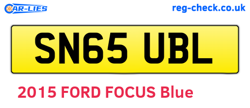 SN65UBL are the vehicle registration plates.