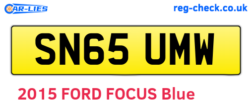 SN65UMW are the vehicle registration plates.