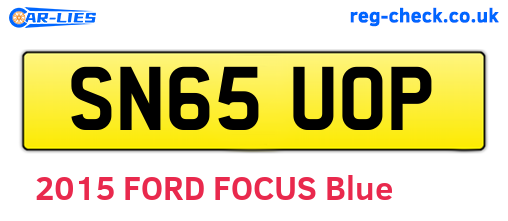 SN65UOP are the vehicle registration plates.