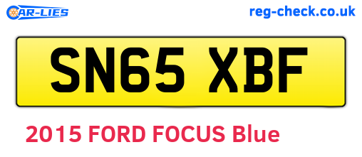 SN65XBF are the vehicle registration plates.