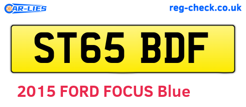 ST65BDF are the vehicle registration plates.
