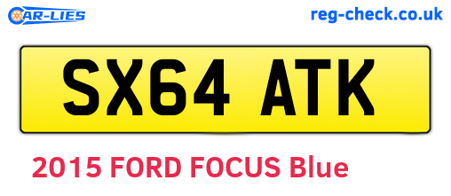 SX64ATK are the vehicle registration plates.