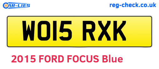 WO15RXK are the vehicle registration plates.