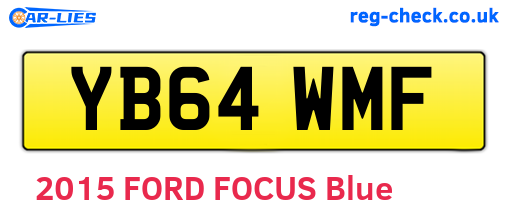 YB64WMF are the vehicle registration plates.
