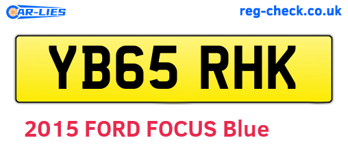 YB65RHK are the vehicle registration plates.